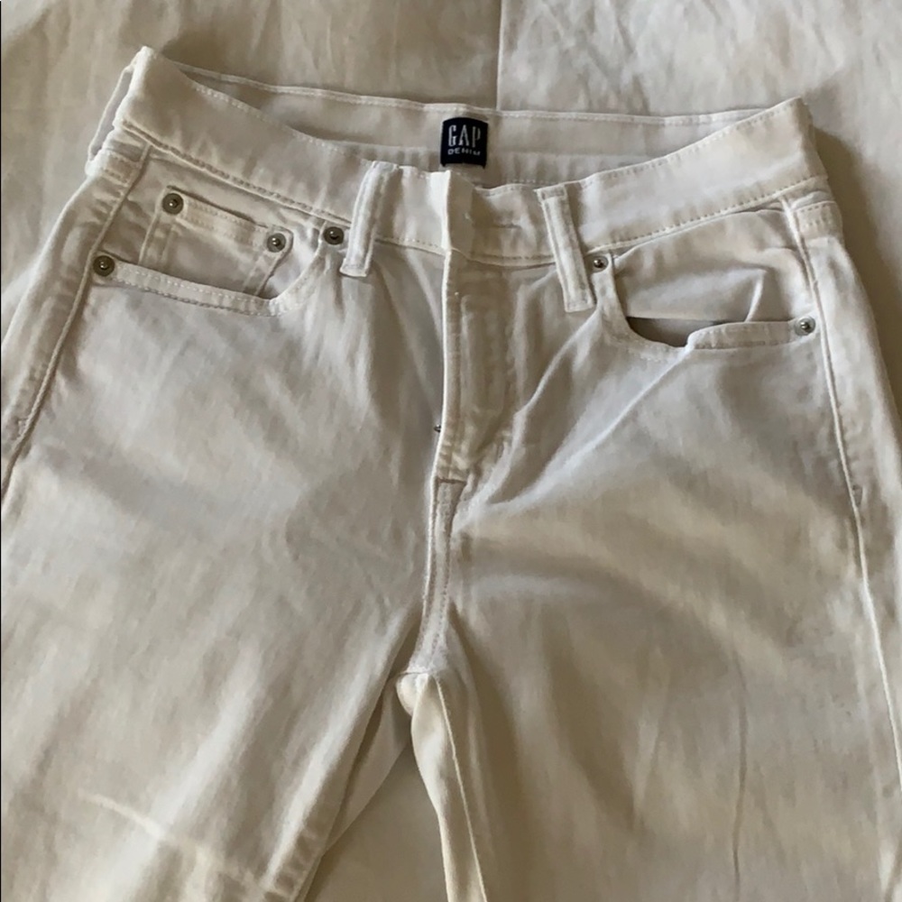Gap high waist true skinny jeans in white